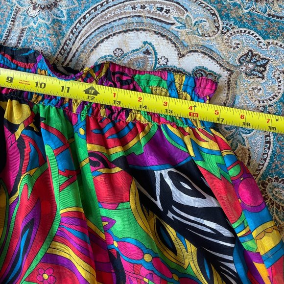 Diane Freis Two Piece Psychedelic Drop Waist Skirt Set Vintage Boho Festival VTG - Picture 16 of 16